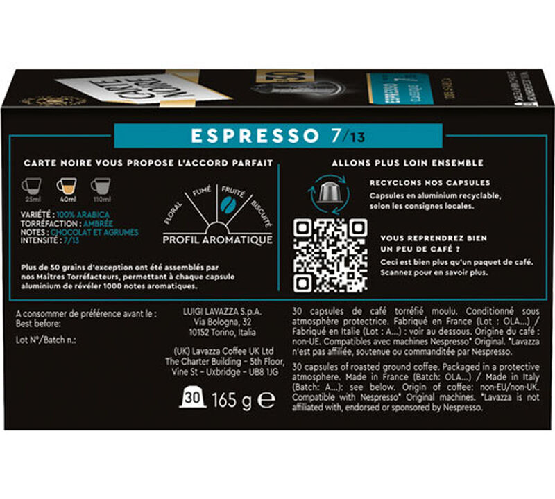 30 capsules compatibles Nespresso* Original Espresso Classique n&deg;7 - CARTE NOIRE image number 9