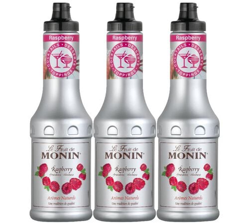 Lot de 3 Pur&eacute;es de Fruit de Monin - Framboise - 3 x 50 cl