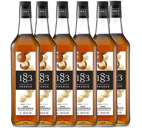 Lot de 6 Sirops 1883 Routin Noix de Macadamia - Bouteille Plastique - 6x1L