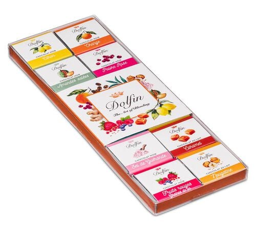 Assortiment de Carr&eacute;s Gourmands Panach&eacute; 12 saveurs - 24 napolitains - DOLFIN image number 1