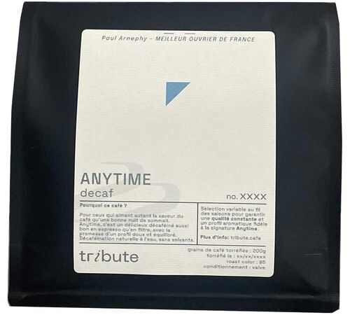 200 g - Caf&eacute; en grain - Anytime D&eacute;caf - TRIBUTE