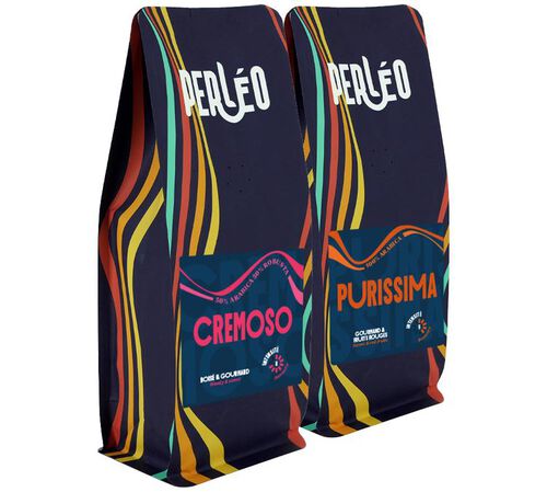 2 x 1 kg - Caf&eacute; en grain - Torr&eacute;faction fonc&eacute;e Cremoso Purissima - PERL&Eacute;O