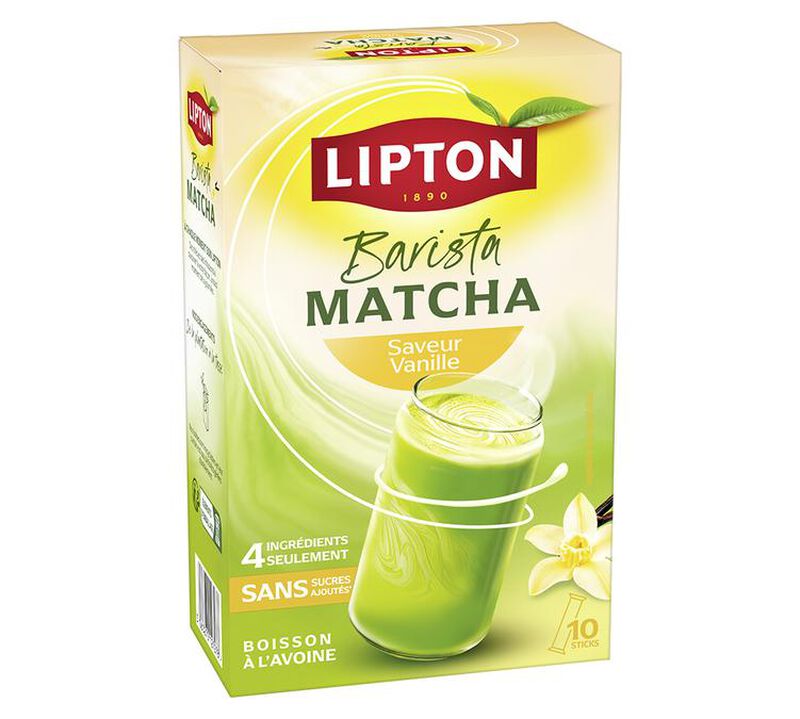 Barista Matcha original avoine vanille - Th&eacute; instantan&eacute; - 10 sticks  - LIPTON image number 0