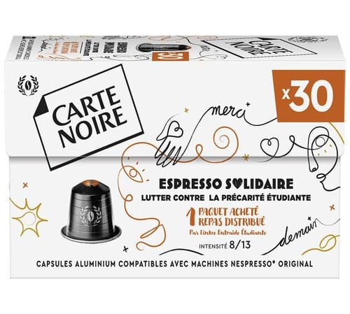 30 capsules compatibles Nespresso* Original Espresso Solidaire - CARTE NOIRE