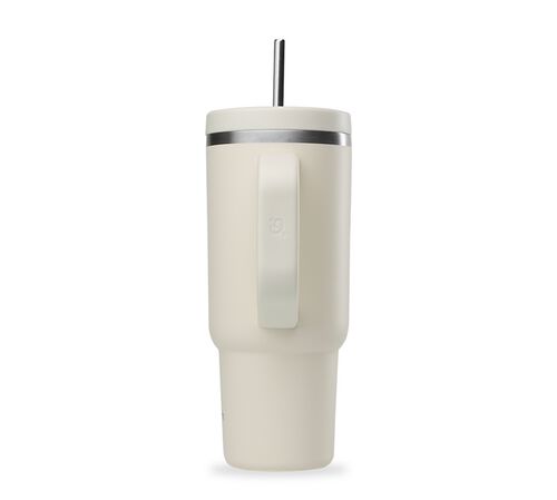 Gourde isotherme avec paille Travel cup sable - 90 cl - QWETCH image number 2
