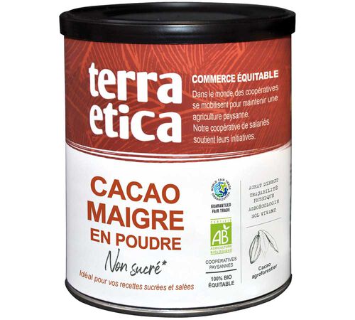 Cacao Maigre Poudre Non Sucr&eacute; Bio - Vrac 280 g - TERRA ETICA