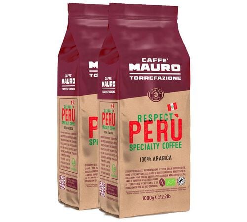 2 x 1 kg - Caf&eacute; en grain - Respect Per&ugrave; Bio - CAFF&Egrave; MAURO