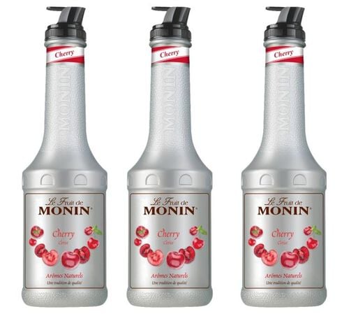 Lot de 3 Pur&eacute;es de Fruit de Monin - Cerise - 3 x 1L
