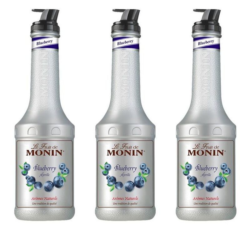 Lot de 3 Pur&eacute;es de Fruit de Monin - Myrtille - 3 x 1L image number 0