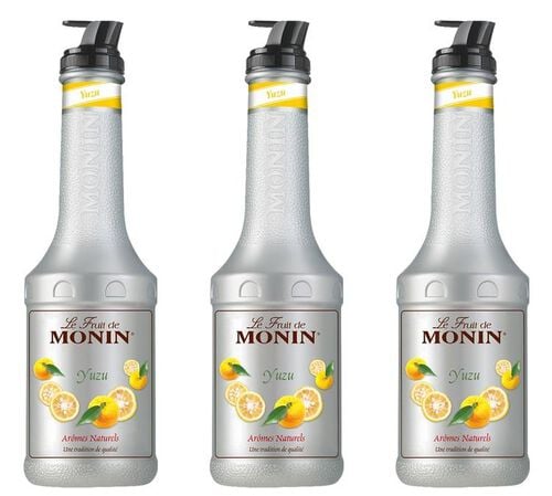 Lot de 3 Pur&eacute;es de Fruit de Monin - Yuzu - 3 x 1L