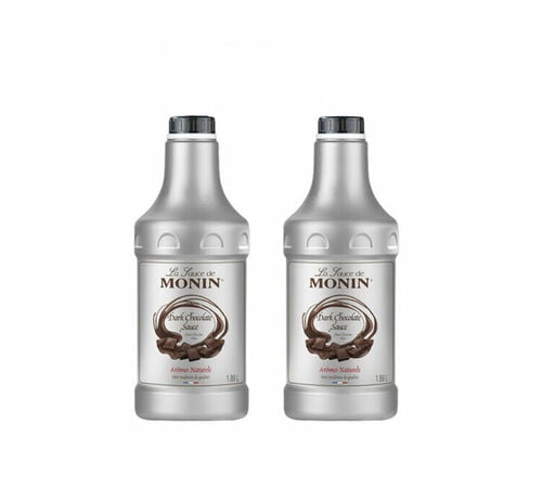 Lot de 2 Sauces Topping Monin - Chocolat Noir - 2 x 1.89 L