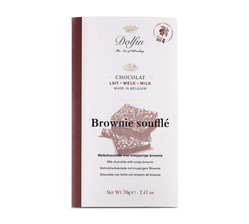 Tablette Chocolat au lait 37% brownie souffl&eacute; - 70 g - DOLFIN