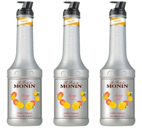 Lot de 3 Pur&eacute;es de Fruit de Monin - Mangue - 3 x 1L