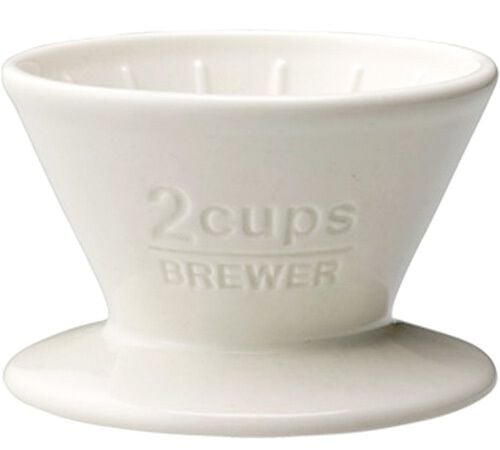 White conical 2-cup Kinto Dripper SCS-02 BR