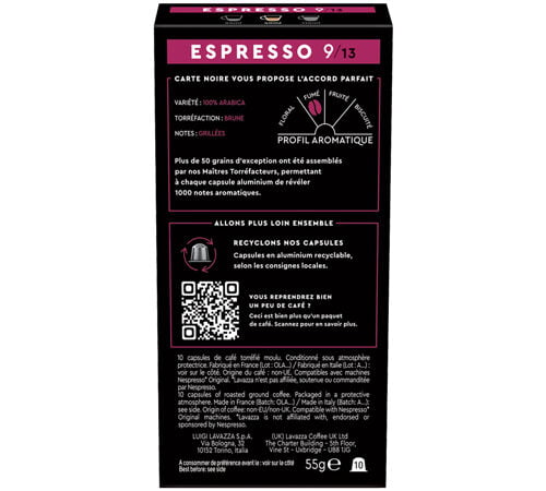 100 capsules compatibles Nespresso* Original Espresso Intense n&deg;9 - CARTE NOIRE image number 3