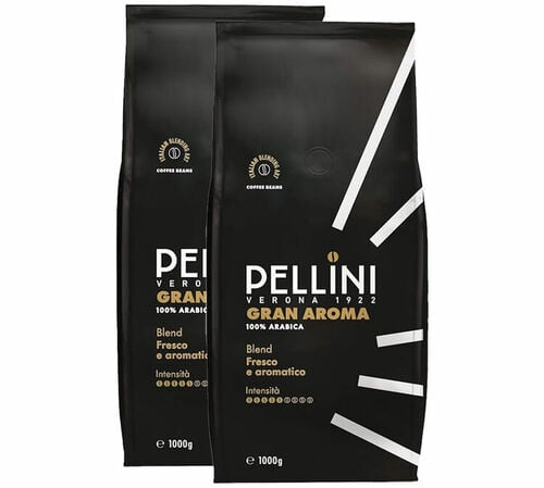 2 x 1 kg - Caf&eacute; en grain - Gran Aroma - PELLINI
