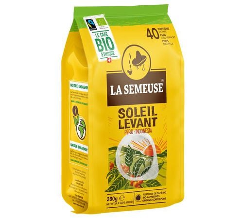 40 dosettes Bio ESE Caf&eacute; Expresso Soleil Levant Bio - Fairtrade - LA SEMEUSE