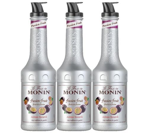 Lot de 3 Pur&eacute;es de Fruit de Monin - Fruit de la Passion - 3 x 1L