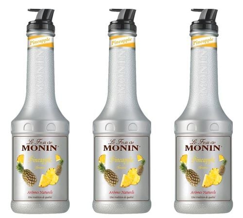 Lot de 3 Pur&eacute;es de Fruit Monin - Ananas - 3 x 1L