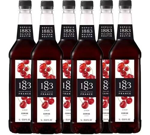 Lot de 6 Sirops Cerise - Bouteille Plastique - 6x1L - 1883 ROUTIN