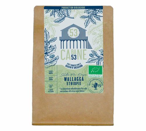 200 g - Caf&eacute; en grain - Wallaga Bio - CABANE 53