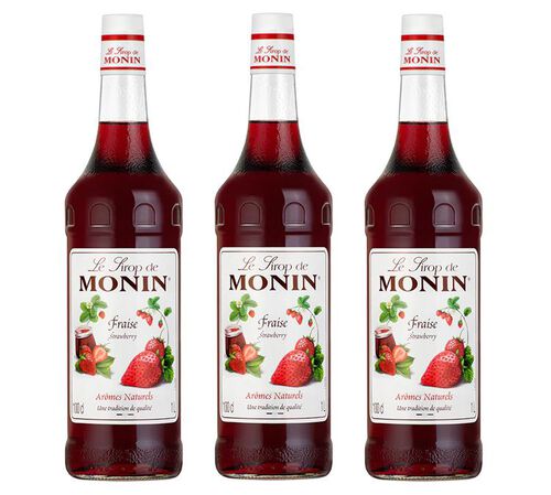 3 x Sirop Monin - Fraise - 1 l