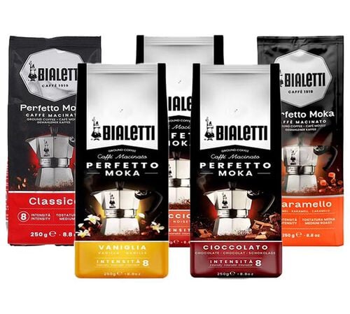 Bialetti - Perfetto Moka Probierset aromatisierter Kaffee gemahlen 5 x 250 g image number 0