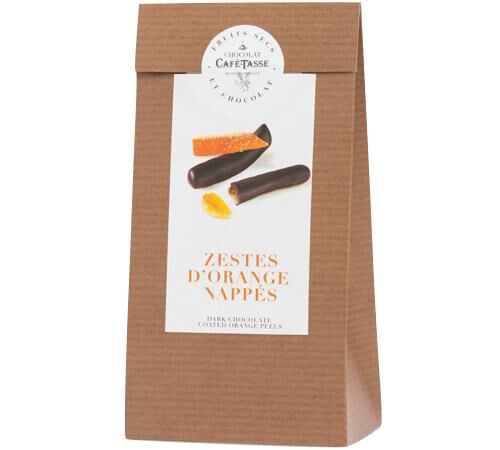 Sachet Zestes d'Orange Napp&eacute;s de Chocolat Noir - 125 g - CAF&Eacute; TASSE