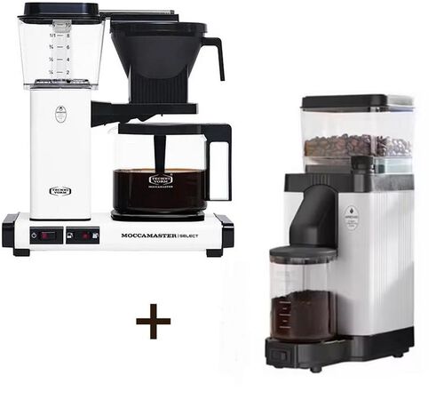 Pack Cafeti&egrave;re filtre KBG 741 Select + Moulin &agrave; caf&eacute; KM5 Blanc Mat - MOCCAMASTER