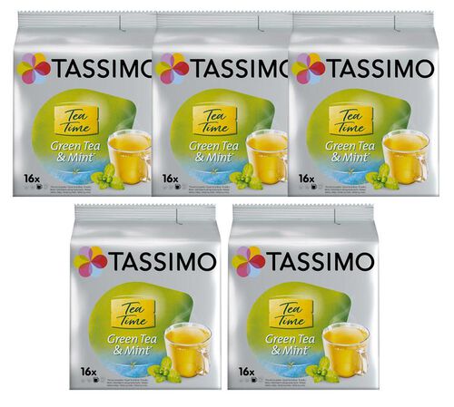 80 Dosettes TeaTime Th&eacute; vert Menthe - TASSIMO
