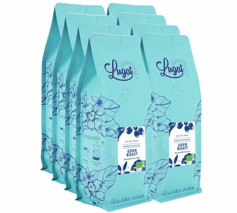 8x1Kg caf&eacute; en grain Le M&eacute;lange d'Eden  CAFES LUGAT image number 0