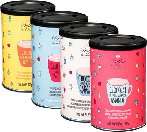 Kennenlernset 4 Geschm&auml;cker aromatisiertes Kakaopulver - Dolfin