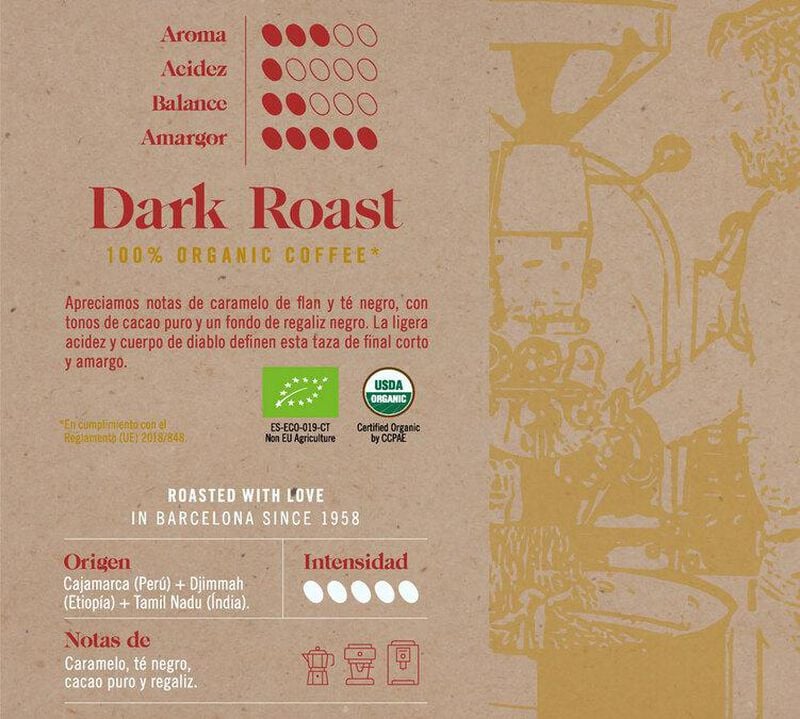 500 g - Caf&eacute; en grain - Atelier Dark House Bio - CAF&Eacute;S NOVELL image number 2
