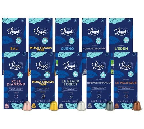 Pack d&eacute;couverte 100 capsules compatibles Nespresso* Original - LUGAT