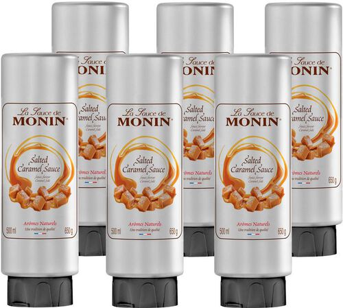 Lot de 6 Sauces Topping Monin - Caramel Sal&eacute; - 6 x 500 ml