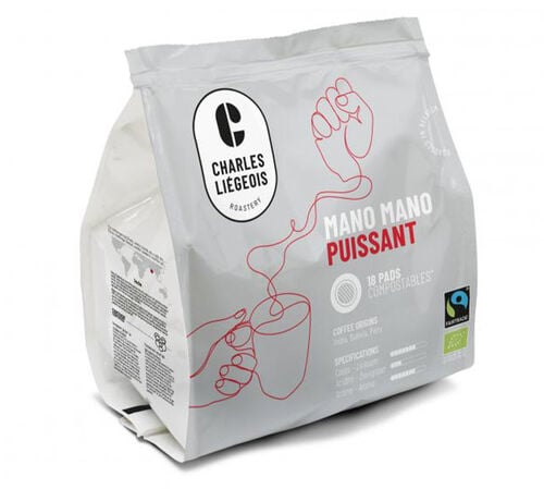 Organic Senseo-Compatible Pods Charles Liegois Mano Mano Puissant x 18