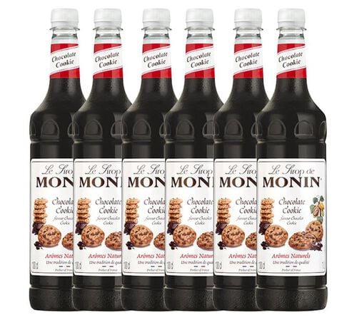 Sirop Monin saveur Chocolat Cookie - Bouteille plastique - 6 x 1L