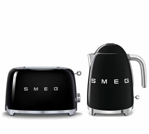 Set Petit-D&eacute;jeuner Grille-Pain TSF01BLEU et Bouilloire KLF03BLEU Noir - SMEG