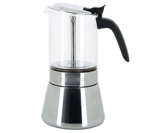 Espressokocher PYLANO Kiara aus Edelstahl und Glas 6 Tassen