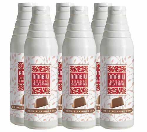Lot de 6 Sauces Topping Zitop de Zicaff&eacute; - Gianduia (chocolat et noisette) - 6 x 900 ml
