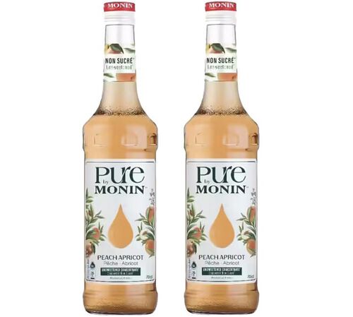 Pure by MONIN - P&ecirc;che et Abricot - 2 x 70 cl
