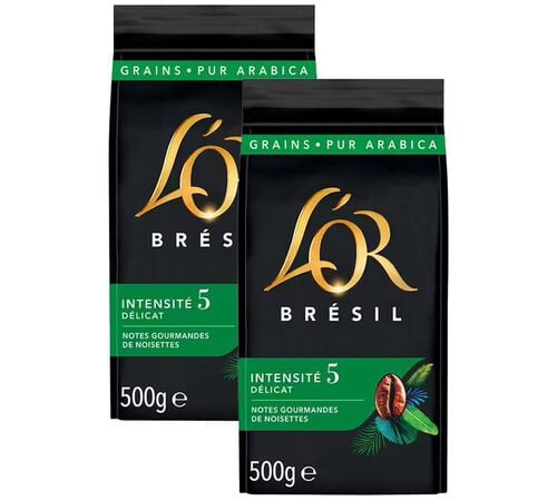 2 x 500 g - Caf&eacute; en grain - Br&eacute;sil - L'OR