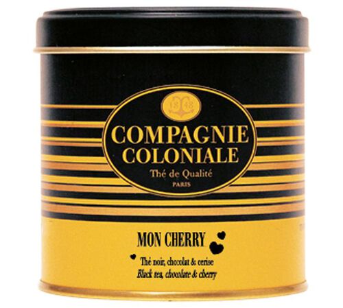 Boite Luxe Th&eacute; Noir Mon Cherry - Vrac 100 g - COMPAGNIE & CO