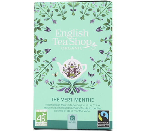 Th&eacute; Vert Menthe Bio & Equitable - 20 sachets - FAIRTRADE - ENGLISH TEA SHOP