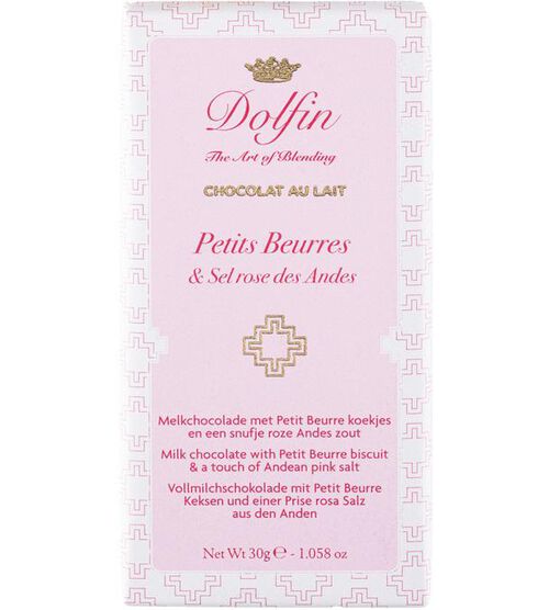 Tablette Chocolat Lait Petits Beurres Sel Rose des Andes - 30 g - DOLFIN