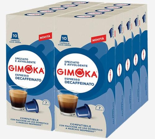 100 capsules compatibles Nespresso* Original d&eacute;cafein&eacute; suave - GIMOKA