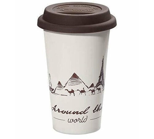 Mugs - DELONGHI - Mug double paroi c&eacute;ramique 30cl -The Globetrotter