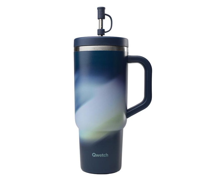 Qwetch Insulated Travel Water bottle with Straw - Aura Midnight Blue - 90 cl image number 0