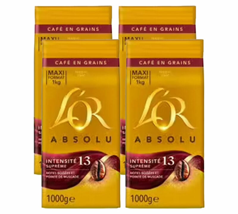 4 x 1 kg Caf&eacute; en grain - Intensit&eacute; 13 - L'OR image number 0