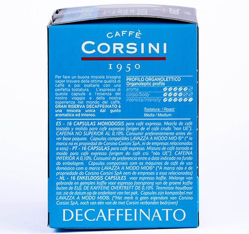Caff&egrave; Corsini- Gran Riserva Decaffeinato- Kapseln kompatibel A Modo Mio Lavazza - 16 Kapseln image number 2